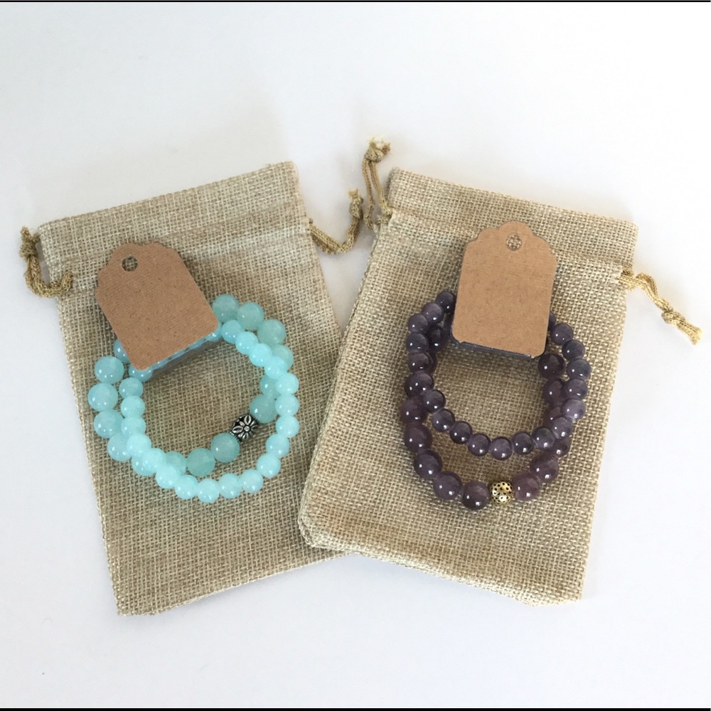 Bead Bracelets in Turquoise and Dark Grey Color